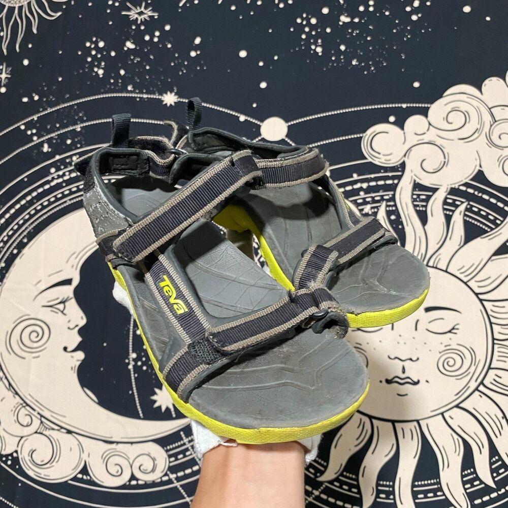 Teva Tanza 1003698 Slingback Sandal Boys 2 Gray Nylon Water Sports Comfort